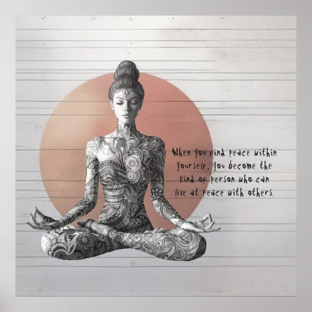 Yoga Meditation Instructor Reiki Master Lotus Pose Poster (Front)