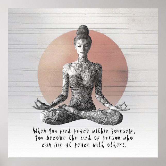 Yoga Meditation Instructor Reiki Master Lotus Pose Poster (Front)