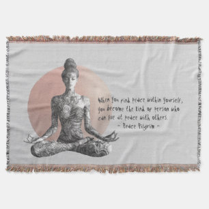 Yoga Meditation Instructor Reiki Master Lotus Pose Throw Blanket