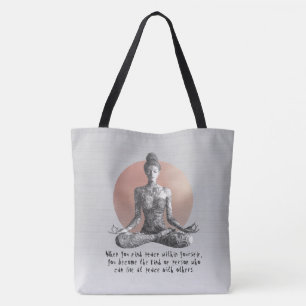 Yoga Meditation Instructor Reiki Master Lotus Pose Tote Bag