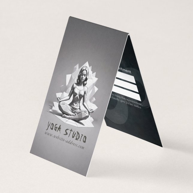 Yoga Meditation Instructor Reiki Master Low Poly Business Card (Front)