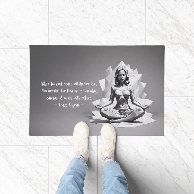 Yoga Meditation Instructor Reiki Master Low Poly Doormat (Indoor)