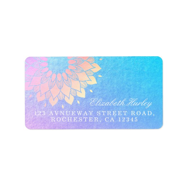 Yoga Meditation Instructor Rose Gold Foil Mandala Label (Front)