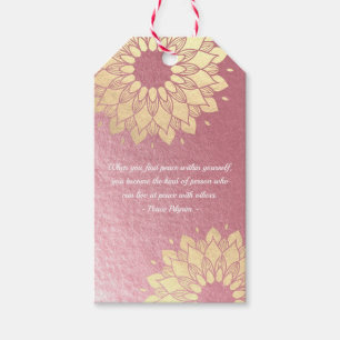 Yoga Meditation Instructor Rose Gold Mandala Quote Gift Tags