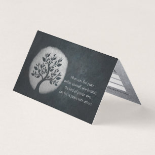 Yoga Meditation Instructor Silver Tree Price List Business Card