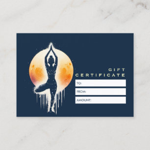 Yoga Meditation Instructor Tree Pose Full Moon Discount Card