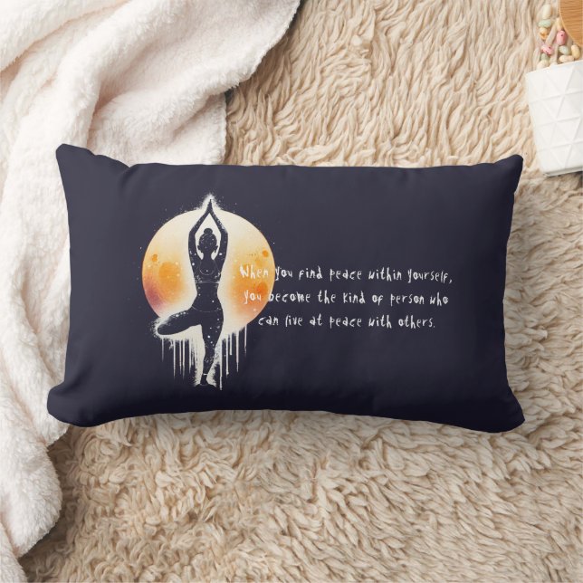 Yoga Meditation Instructor Tree Pose Full Moon Lumbar Cushion (Blanket)