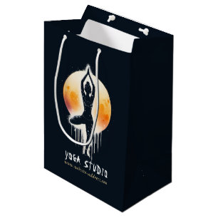 Yoga Meditation Instructor Tree Pose Full Moon Medium Gift Bag