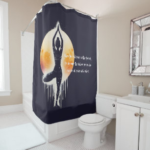 Yoga Meditation Instructor Tree Pose Full Moon Shower Curtain