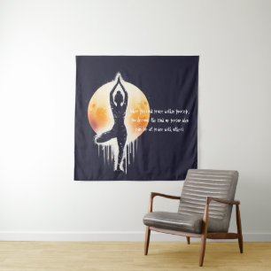 Yoga Meditation Instructor Tree Pose Full Moon Tapestry