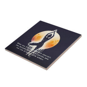 Yoga Meditation Instructor Tree Pose Full Moon Tile