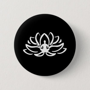 Yoga Meditation Lotus 6 Cm Round Badge