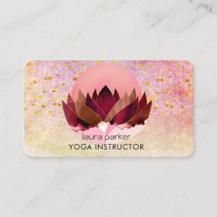 Yoga Meditation Lotus Flower Massage Wellness Business Card