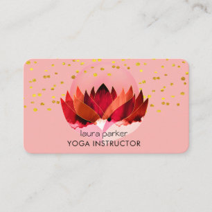 Yoga Meditation Lotus Flower Massage Wellness Business Card