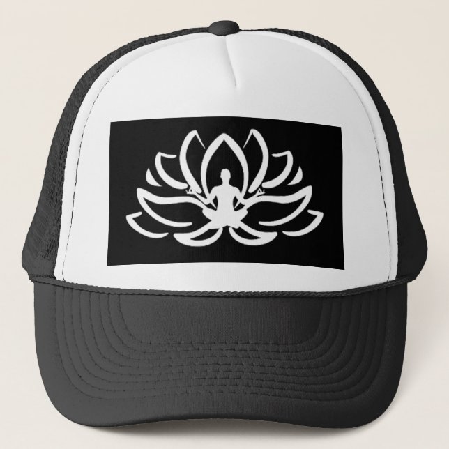 Yoga Meditation Lotus Trucker Hat (Front)