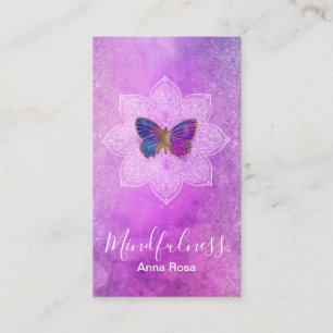 ** Yoga Meditation Mindfulness Mandala Butterfly Business Card