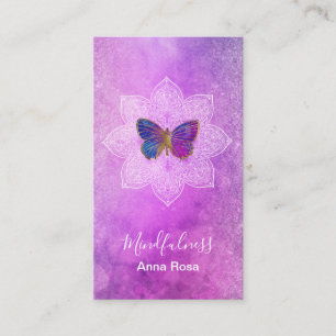 *~* Yoga Meditation Mindfulness Mandala Butterfly Business Card