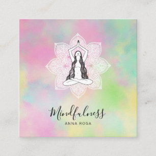 *~* Yoga Meditation Mindfulness Mandala Goddess Square Business Card