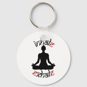 Yoga Meditation Pose Inhale Exhale Relaxation Reju Key Ring