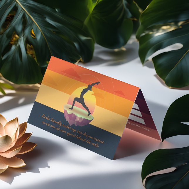 Yoga Meditation Pose Sun Flying Island Price List Business Card (Creator Uploaded)