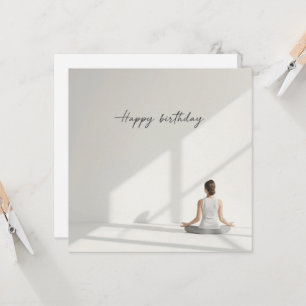 Yoga Meditation posing Happy Birthday  Card