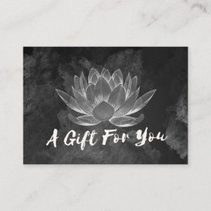 YOGA Meditation Reiki Instructor Black White Lotus Discount Card