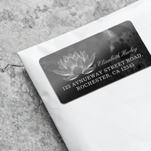 YOGA Meditation Reiki Instructor Black White Lotus Label (Creator Uploaded)