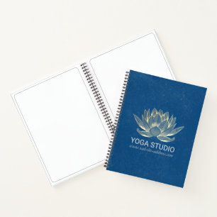 YOGA Meditation Reiki Instructor Blue & Gold Lotus Notebook
