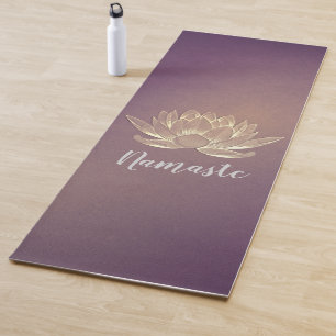 YOGA Meditation Reiki Instructor Purple Gold Lotus Mat