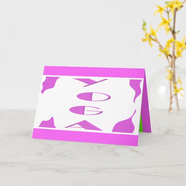 Yoga meditation relaxation pale purple white yoga  card (Yellow Flower)