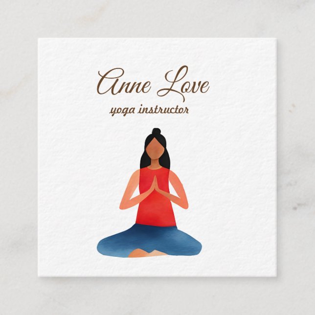 Yoga , Meditation Square Business Card (Front)