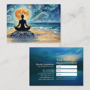 Yoga Meditation Starry Night Sky Moon Class Pass Appointment Card