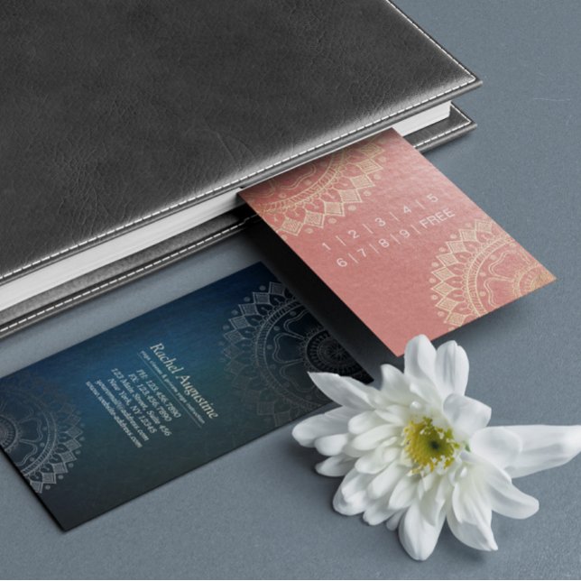 Yoga Meditation Teacher Gold Mandala Loyalty Punch Card (Creator Uploaded)