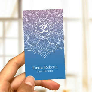 Yoga & Meditation Teacher Mandala Namaste Om Sign Business Card