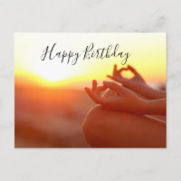 Yoga Meditation the index finger Birthday Card
