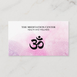Yoga Meditation Tribal Pattern Watercolor Business Card