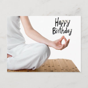 Yoga Meditation Woman Happy Birthday Postcard