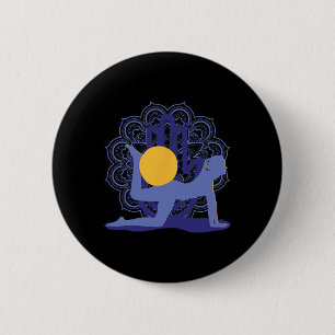 Yoga Meditations Chakras Mandalas Contrology Pilat 6 Cm Round Badge