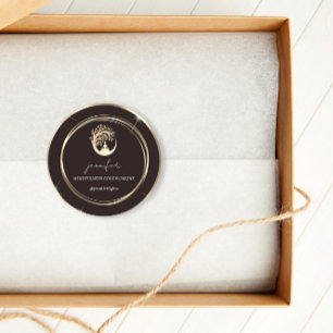 Yoga Mindfulness Therapist Couch Gold Black White Classic Round Sticker