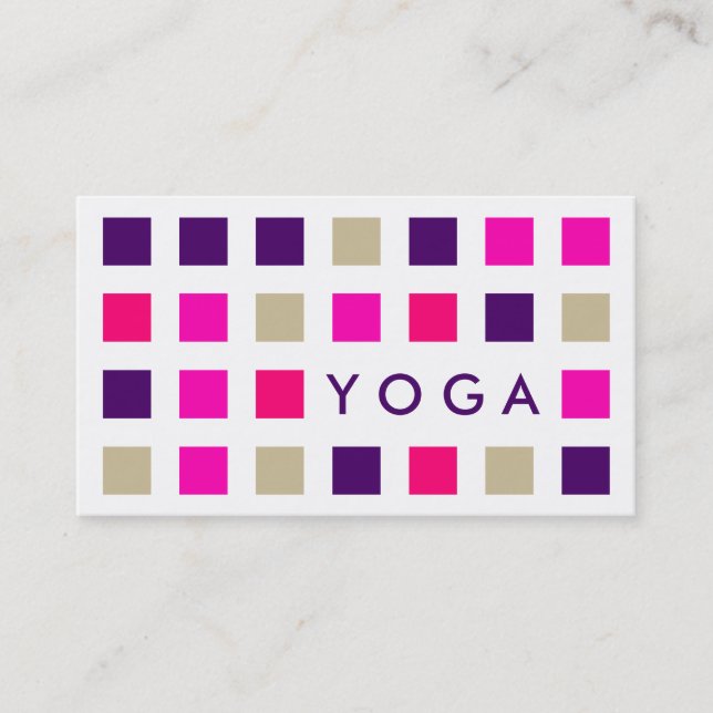 YOGA (mod squares) Business Card (Front)