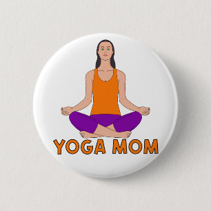 Yoga Mom 6 Cm Round Badge