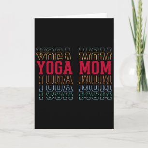 Yoga Mom Funny Layered Text Mother Mama Coach Card