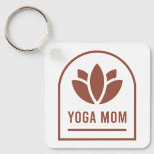 Yoga mom mother lotus flower boho aesthetic key ring