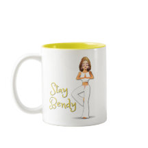 Yoga Mug White with Yellow