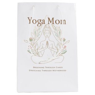 Yoga Mum Breathing Through Motherhood Medium Gift Bag