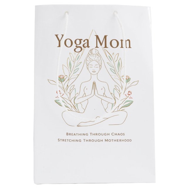 Yoga Mum Breathing Through Motherhood Medium Gift Bag (Front)