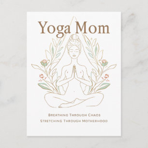 Yoga Mum Breathing Through Motherhood Postcard