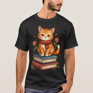 Yoga Mum Cat Book Lover Gift T-Shirt