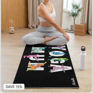 YOGA MUM, personalise Name Yoga Mat