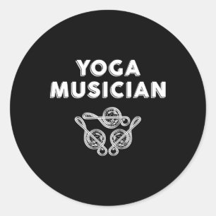 Yoga Musician Treble Clef Zen Music Theory Perform Classic Round Sticker